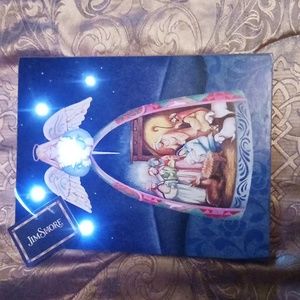 JIM SHORE NATIVITY ANGEL LIGHT UP BOX PICTURE 9" X 11 1/2" X 1 1/2" NWT